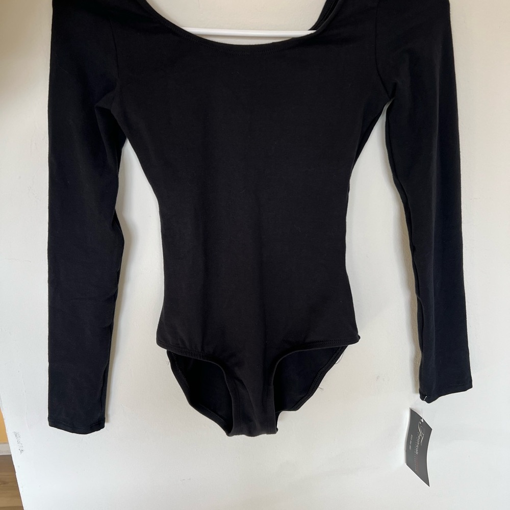 Black Long Sleeve Dance Leotard